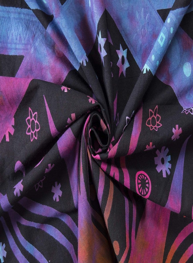 بليس إنترناشونال ستائر نوافذ جميلة من Bless International بتصميم بوهيمي هندي سايكدلي هيبي، عليها صورة شمس متوهجة، مناسبة لغرفة النوم، غرفة المعيشة، الشرفة (لون بنفسجي مصبوغ بربطة عنق (38 × 83 بوصة) (96 × 210 سم)) - Image 5