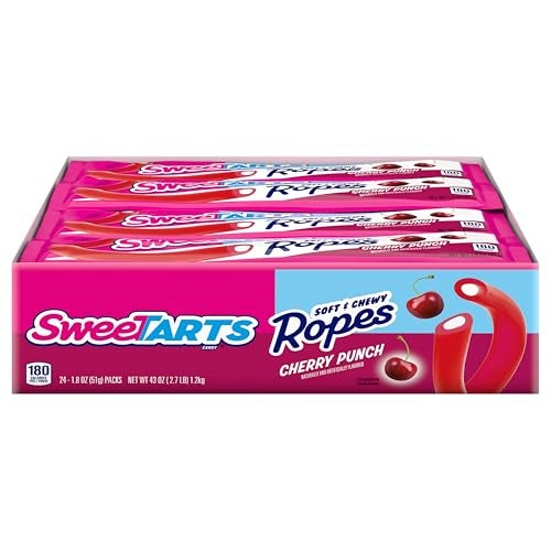 SweeTARTS Soft and Chewy Ropes Cherry Punch Flavor 18 Ounce Pouches Pack of 24 - Image 1