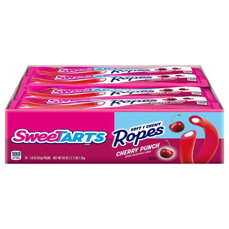 SweeTARTS Soft and Chewy Ropes Cherry Punch Flavor 18 Ounce Pouches Pack of 24 - Image 3