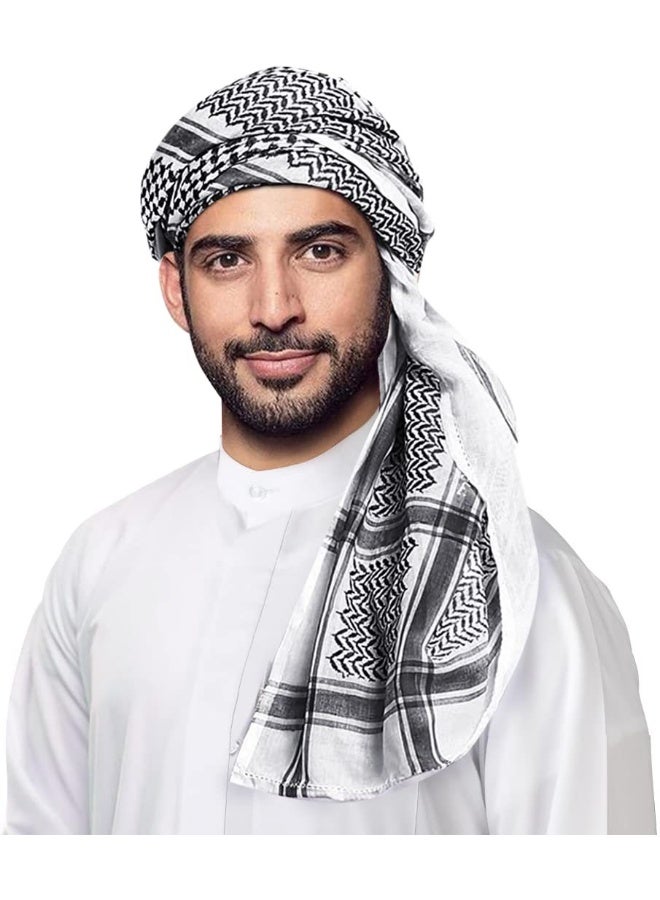 Men's Jacquard Arab Scarf - Red Square Headscarf