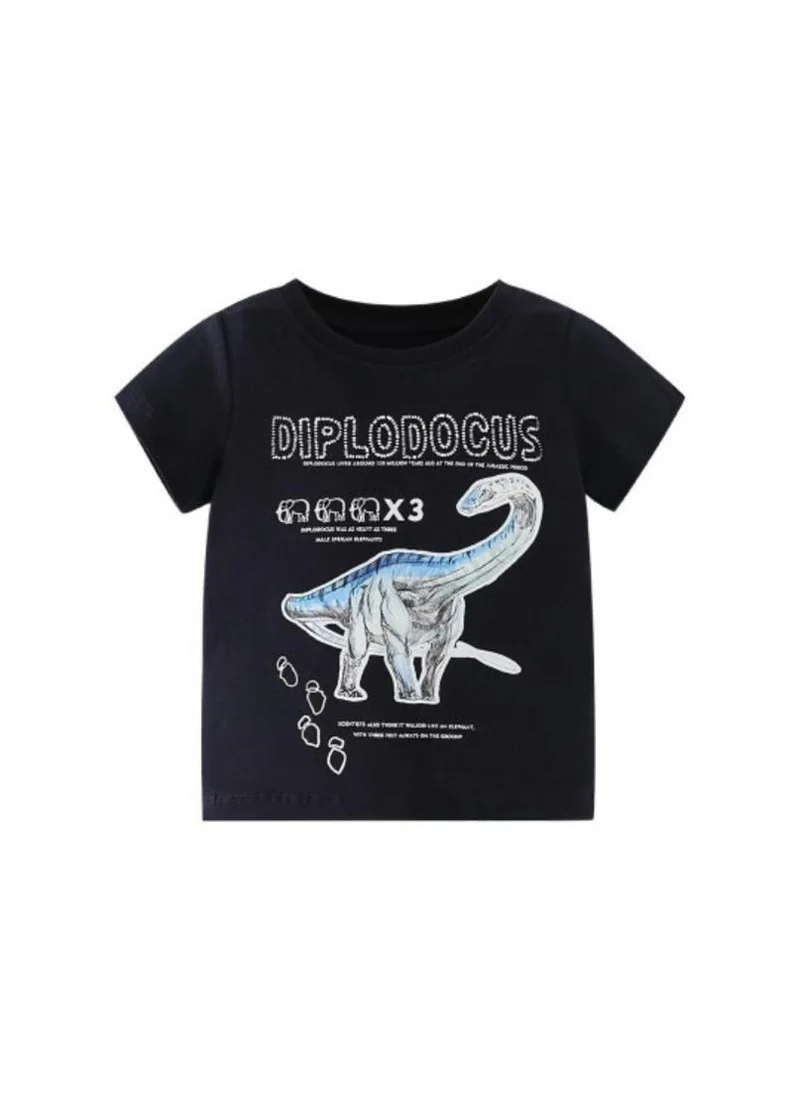 YUNIQEE Black Graphic Printed Round Neck T-shirt