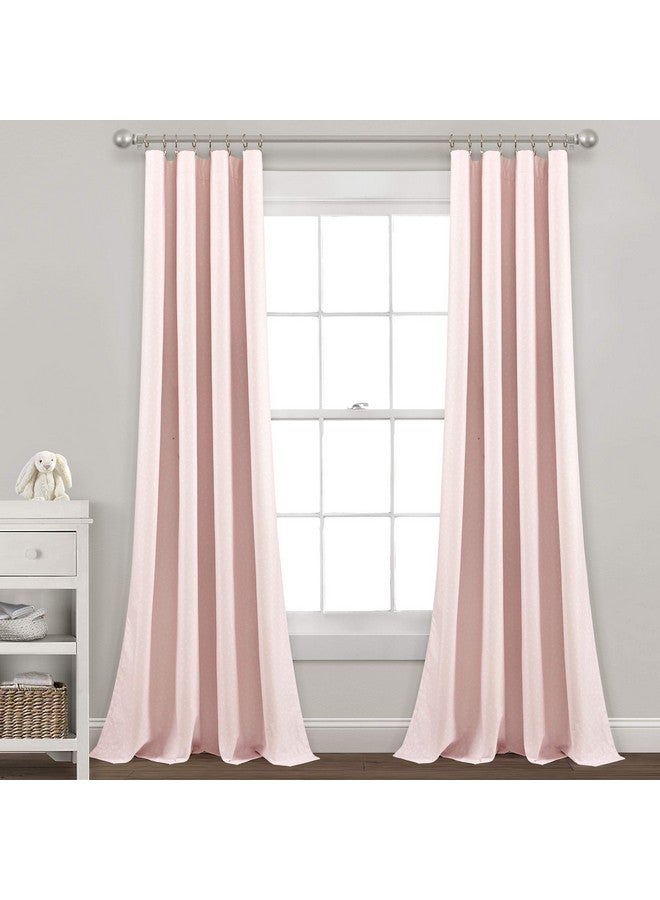 Lush Decor Pixie Fox Geo Blackout Window Curtain Panel, Single Panel, 52" W x 84" L, Pink - 100% Blackout Curtains - White & Pink Curtains for Kids & Baby - Geometric Dots - Bedroom & Nursery Decor - Image 1