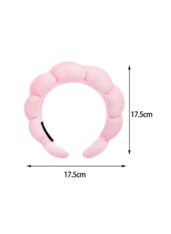 3Pcs Headband for Washing Face Makeup Headband and Wristband Set Non Slip Headband Washing Face Cloth Face Wash Headband for Women Girl Sponge Puffy Bubble Skincare Headband For Washing Face swimming - Image 5