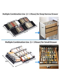 Generic Spice Drawer Organizer, Black Acrylic 4-Tier Expandable Seasoning Drawer Insert, 2-Pack Spice Rack Tray for Kitchen Drawer or Countertop (Expands from 9" to 18", Jars Not Included)  - Image 3