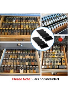 Generic Spice Drawer Organizer, Black Acrylic 4-Tier Expandable Seasoning Drawer Insert, 2-Pack Spice Rack Tray for Kitchen Drawer or Countertop (Expands from 9" to 18", Jars Not Included)  - Image 5