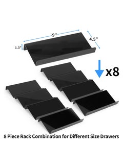 Generic Spice Drawer Organizer, Black Acrylic 4-Tier Expandable Seasoning Drawer Insert, 2-Pack Spice Rack Tray for Kitchen Drawer or Countertop (Expands from 9" to 18", Jars Not Included)  - Image 2