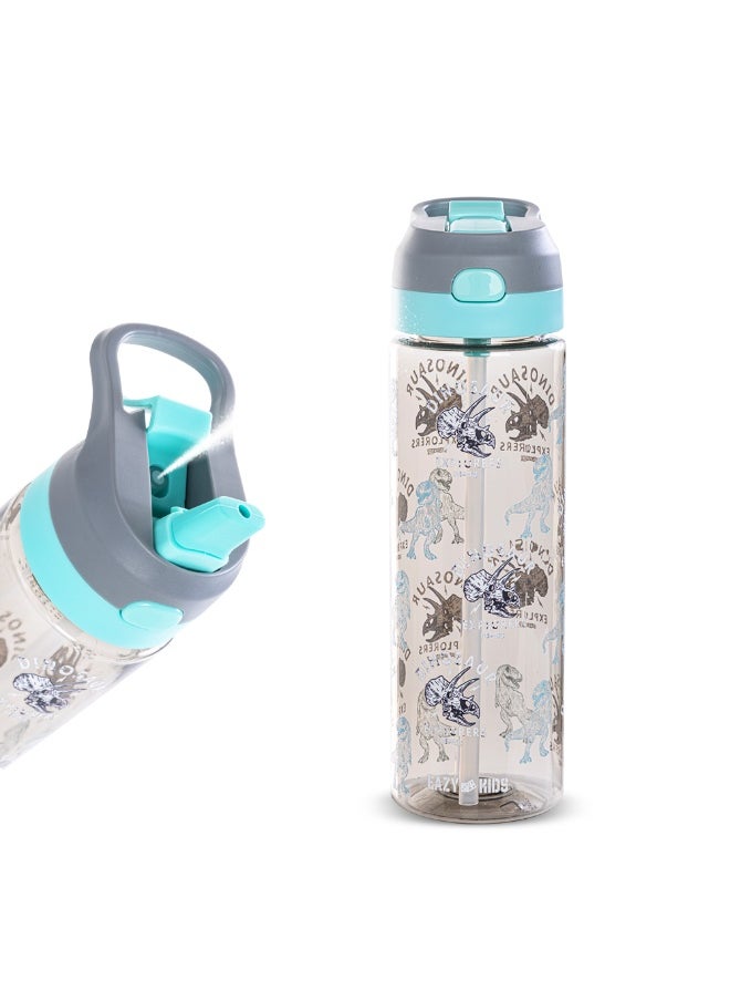 Eazy Kids Eazy Kids -Dinosaur Tritan Water Bottle W/ Spray 750ml - Grey  - Image 1