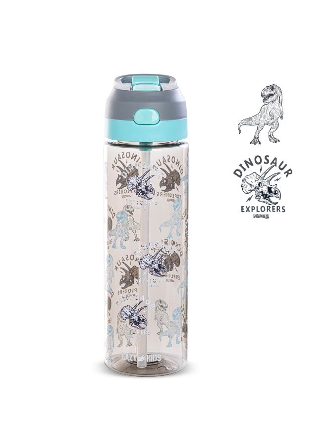 Eazy Kids Eazy Kids -Dinosaur Tritan Water Bottle W/ Spray 750ml - Grey  - Image 4