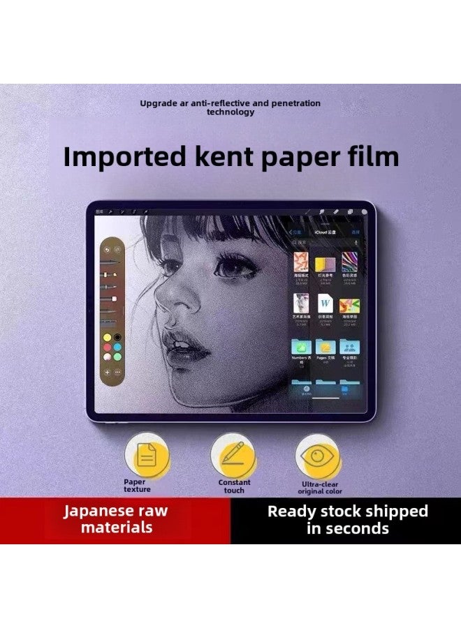 Japan IPad Paper Film Pro11/12.9 Painting Film Pro9.7/10.2 Handwriting Film AR Transparent-Color:Frame Sticker  Removable Paper Film Set-Size:ipad Pro 11 2021 - Image 1