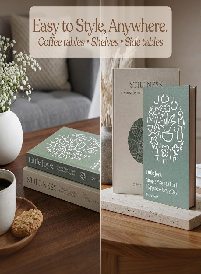 MESMOS Set of 2 Faux Decorative Books for Shelves, Living Room & Home Decors, Faux Books for Decoration, Decorative Coffee Table Book Decor, Book Decor Aesthetic, Coffee Table Box - Mindfulness Series - Image 2