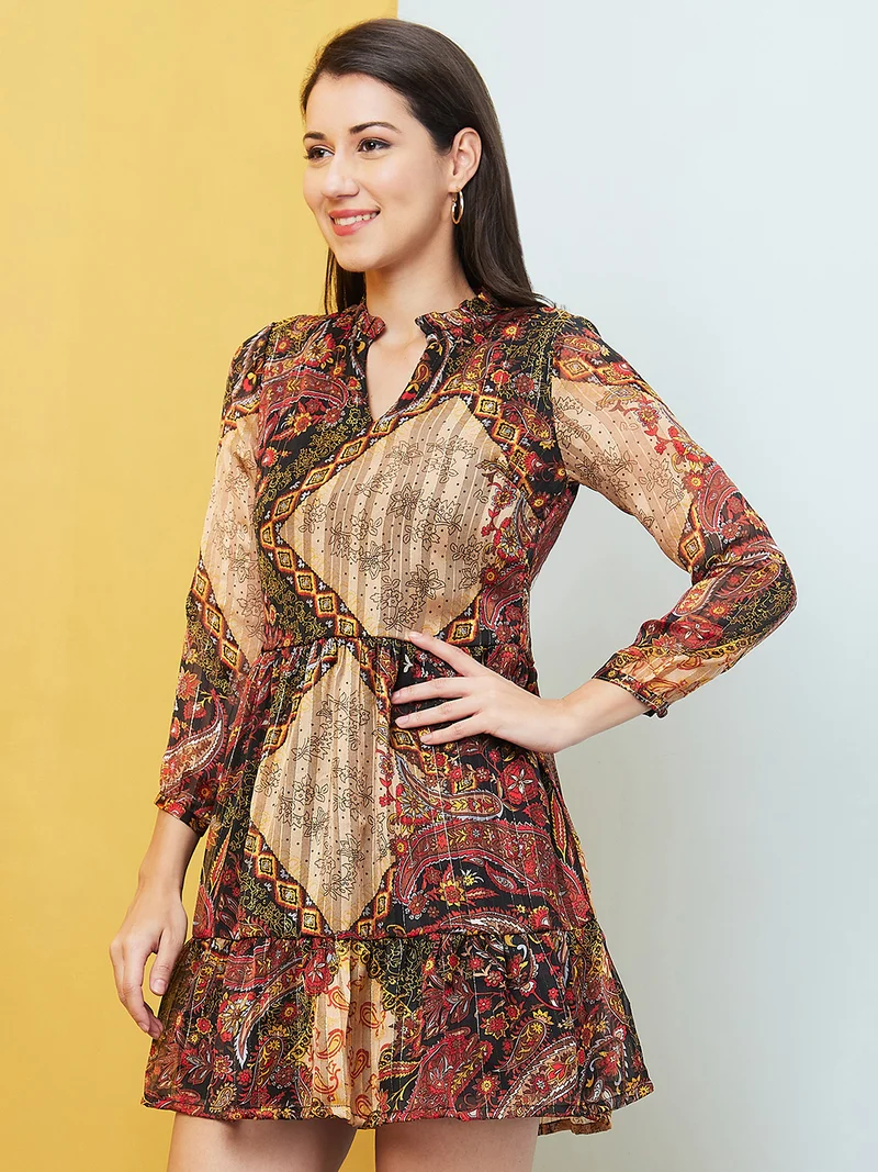 globus Globus Women Ethnic Printed Fit & Flare Party Dress