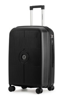 CABINPRO Unisex Expandable PP Fashion Trolley Lightweight Hard Shell Spinner luggage with 360° Degree 4 Twin Wheel and Double Zippers CP003-Black  - Image 1