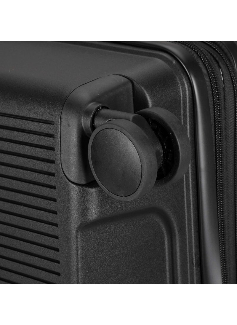 CABINPRO Unisex Expandable PP Fashion Trolley Lightweight Hard Shell Spinner luggage with 360° Degree 4 Twin Wheel and Double Zippers CP003-Black  - Image 3