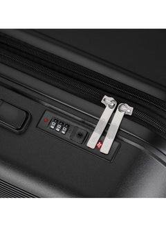 CABINPRO Unisex Expandable PP Fashion Trolley Lightweight Hard Shell Spinner luggage with 360° Degree 4 Twin Wheel and Double Zippers CP003-Black  - Image 4