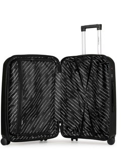 CABINPRO Unisex Expandable PP Fashion Trolley Lightweight Hard Shell Spinner luggage with 360° Degree 4 Twin Wheel and Double Zippers CP003-Black  - Image 5