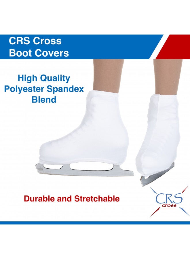 CRS Cross CRS Cross Boot Covers for Skates Lycra Skate Covers. Protect and be Performance Ready for Figure Skating, Ice Skating, Roller Skates. (White, Adult) - Image 3