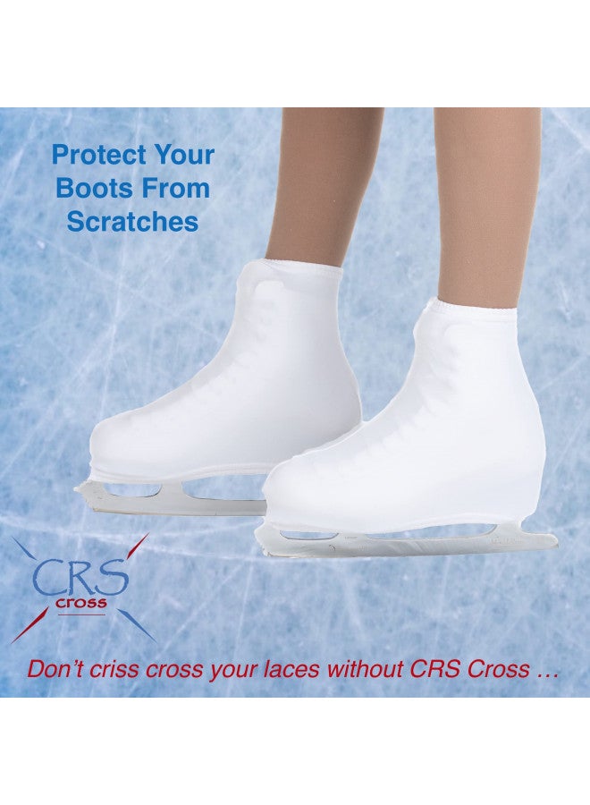 CRS Cross CRS Cross Boot Covers for Skates Lycra Skate Covers. Protect and be Performance Ready for Figure Skating, Ice Skating, Roller Skates. (White, Adult) - Image 2
