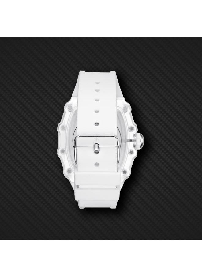 KENNETH SCOTT Men's Analog Display Watch With White Silicone Strap - K25009-SSWW  - Image 5