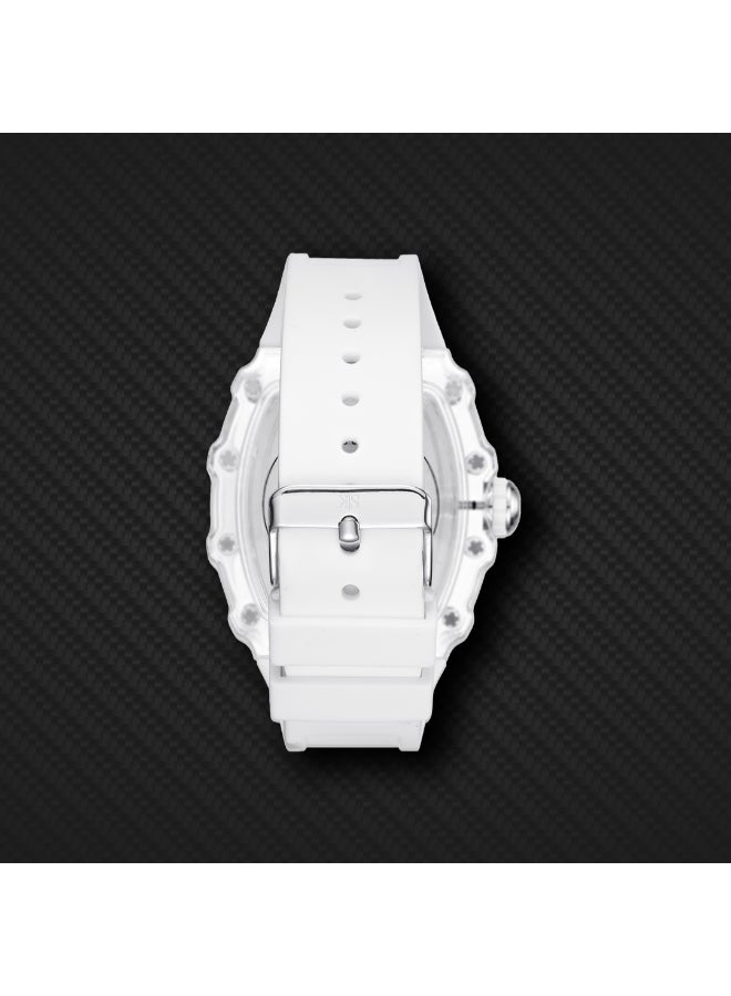 كينيث سكوت ساعة كينيث سكوت للرجال، مينا تناظري وسوار سيليكون - أبيض - Image 5