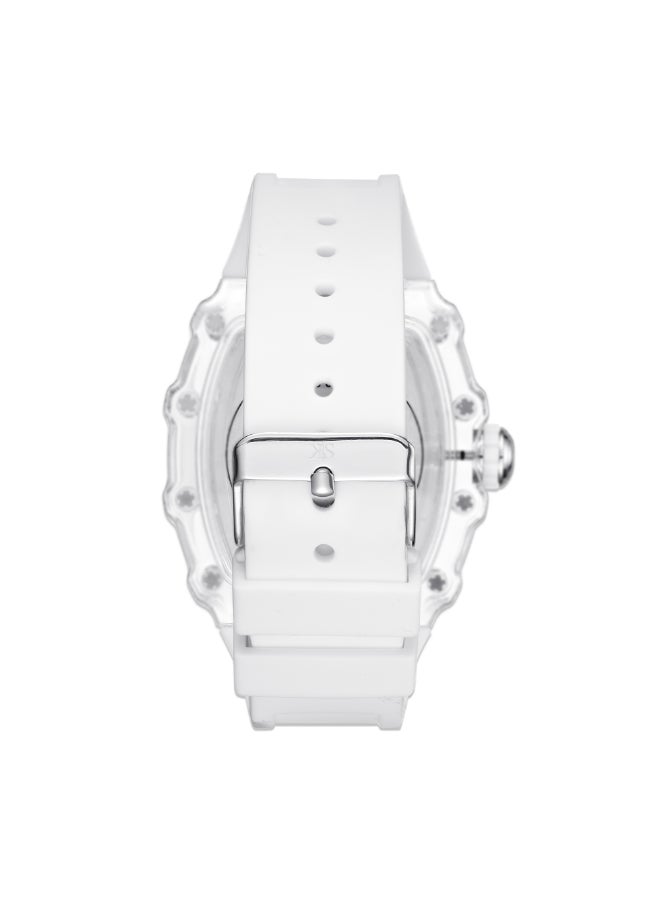 كينيث سكوت ساعة كينيث سكوت للرجال، مينا تناظري وسوار سيليكون - أبيض - Image 3