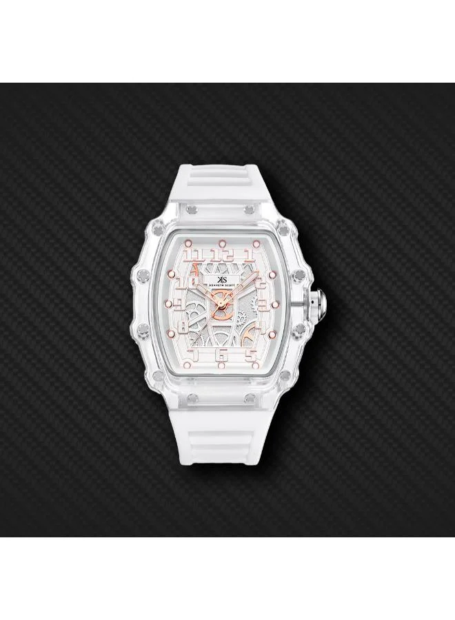 Kenneth Scott white Men's Silicone Analog Watch K25009-SSWW - 43 mm for Men | Best Price UAE