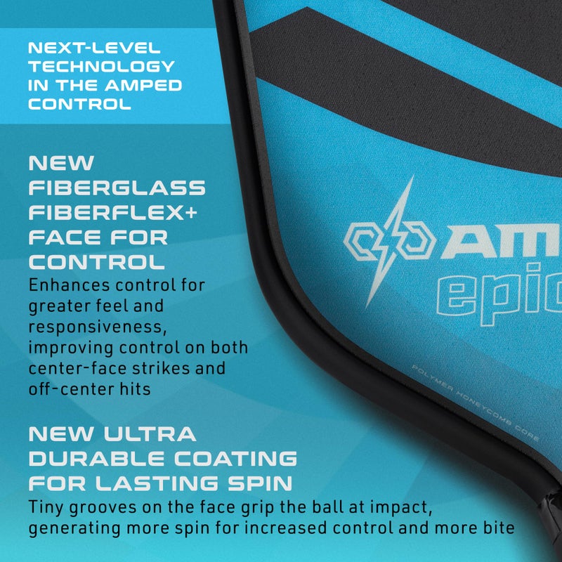 Selkirk Sport Amped Control Pickleball Paddle | Assembled in The USA | Next-Gen FiberFlex+ Face & Ultra Durable Spin Coating | 16mm X5 Core for Unrivaled Precision & Control | Epic Midweight Blue - Image 5
