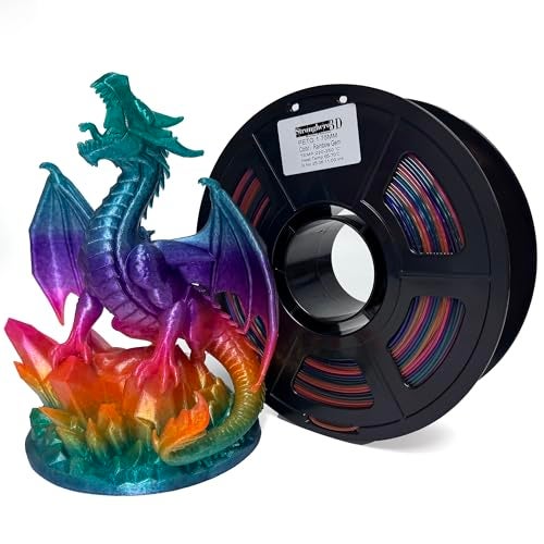 Stronghero3D PETG 3D Printer Filament 1.75mm,Multi Color,Translucent Rainbow Gem, Fast Changing Color,1kg(2.2lbs) Accuracy +/-0.05mm - Image 1