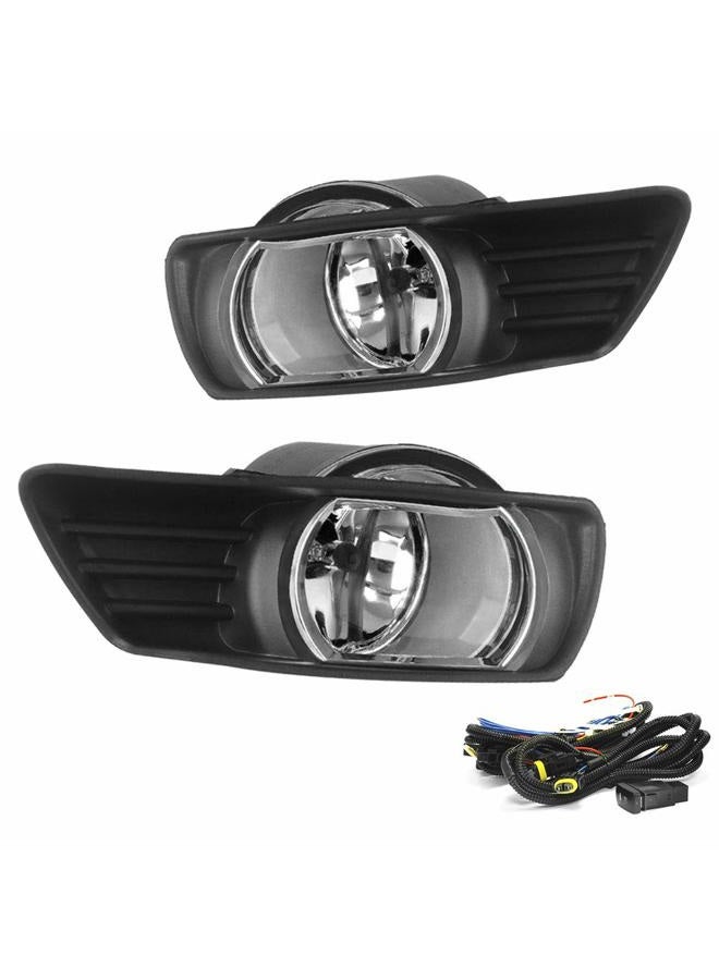 A ABIGAIL Driving Fog Lights Lamps Replacement for Toyota Camry 2007 2008 2009 with H11 12V 55W Halogen Bulbs & Universal Switch and Wiring Kit (Clear Lens) - Image 1