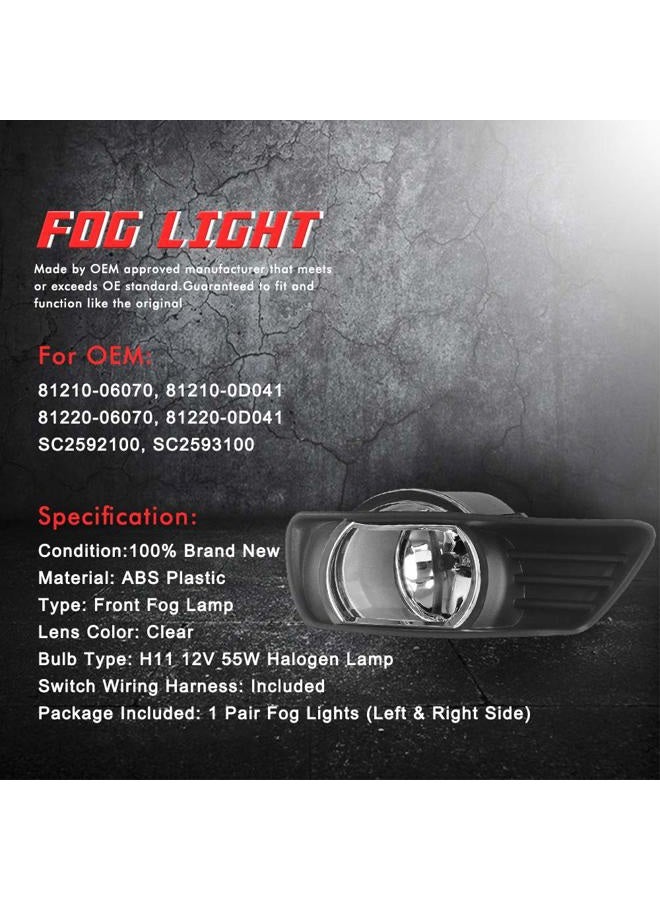 A ABIGAIL Driving Fog Lights Lamps Replacement for Toyota Camry 2007 2008 2009 with H11 12V 55W Halogen Bulbs & Universal Switch and Wiring Kit (Clear Lens) - Image 4