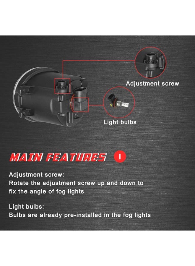 A ABIGAIL Driving Fog Lights Lamps Replacement for Toyota Camry 2007 2008 2009 with H11 12V 55W Halogen Bulbs & Universal Switch and Wiring Kit (Clear Lens) - Image 5