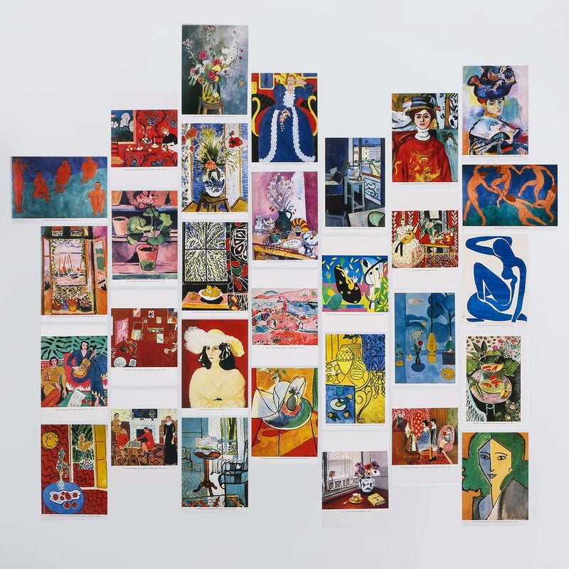 EDENMS Henri Matisse Art Postcards, Famous Painting Abstract Art Post Cards Bulk Pack(30 Pack), Vintage Aesthetic Photo Collage Kit, Postcards Poster for School Students Teacher Thank You Note Cards - Image 1