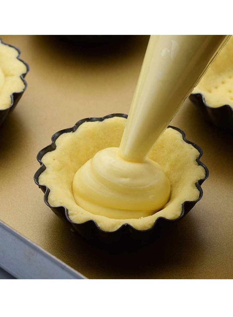 Y&D 2 Pack Egg Tart Mold Cupcake Cake Muffin Tin Pan Non-Stick Round Mini Fluted Tins Pans Tartlet Baking Tool Carbon Steel Size 6.5 x 2.3cm  - Image 5