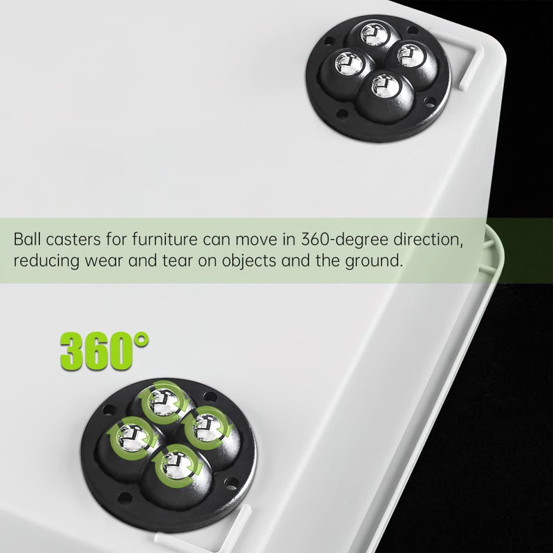 Nufiwra Self Adhesive Caster Wheels Mini Swivel Wheels Stainless Steel Paste Universal Wheel 360 Degree Rotation Sticky Pulley (8, Black) - Image 3