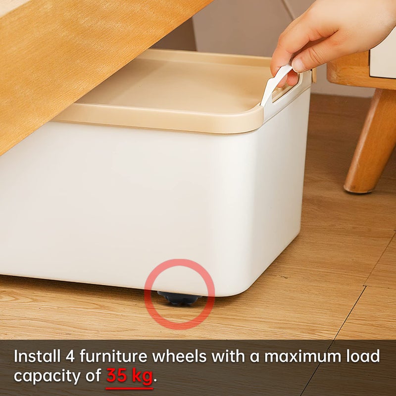 Nufiwra Self Adhesive Caster Wheels Mini Swivel Wheels Stainless Steel Paste Universal Wheel 360 Degree Rotation Sticky Pulley (8, Black) - Image 4