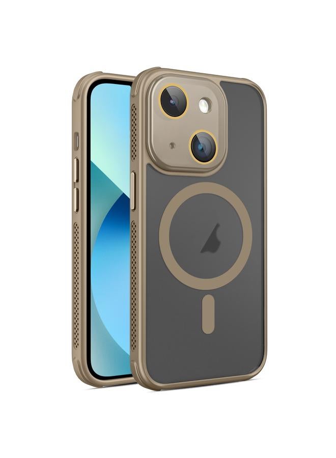 زبون جراب لهاتف iPhone 13 مصنوع من جلد جانبي مبرد مغناطيسي من MagSafe مع غشاء عدسة - Image 1