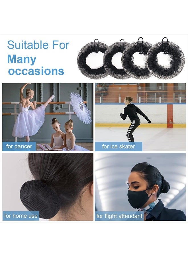 KESAPLAN 6PCS Bun Hair Nets Set Reusable Elastic Mesh Bun Cover for Ballerina Dancer Bank Clerk Nurse Skater Hair Fixing Black Stretch Lace Hair Accessories for Women Girls Mixed Style (Medium) - Image 5