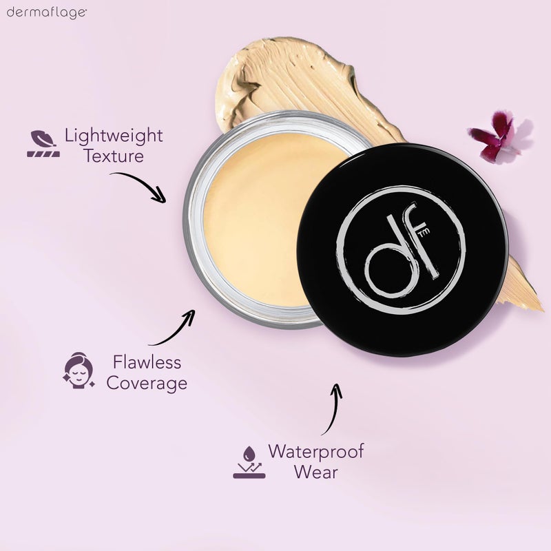 Dermaflage Waterproof Concealer Cream (Golden Fair) - Concealer Full Coverage, Matte Finish for Face & Body - Hides Dark Circles, Tattoos & Acne - Long Lasting Formula Used by Hollywood Makeup Artists - Image 2