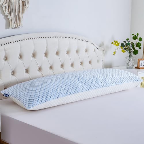 Gehannah Body Pillow for Adults - Shredded Memory Foam & Zippered Cooling Cover - Long Pillow for Sleeping - Bed Pillows for Side Sleeper - Image 1
