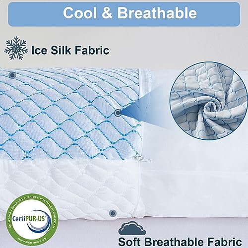 Gehannah Body Pillow for Adults - Shredded Memory Foam & Zippered Cooling Cover - Long Pillow for Sleeping - Bed Pillows for Side Sleeper - Image 3