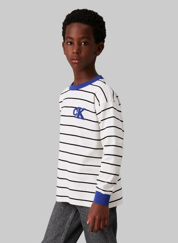 Calvin Klein Jeans Kids Ringer Mono Striped T-Shirt