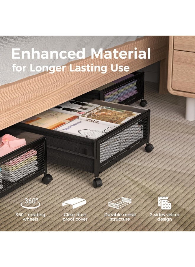 YOUWE7 60L Large Capacity Under Bed Storage with Wheels-Under Bed Storage Containers-Under Bed Storage DrawerBed Storage Organizer for Clothes, Blankets, Books, and Toys (2 Pack) - Image 5