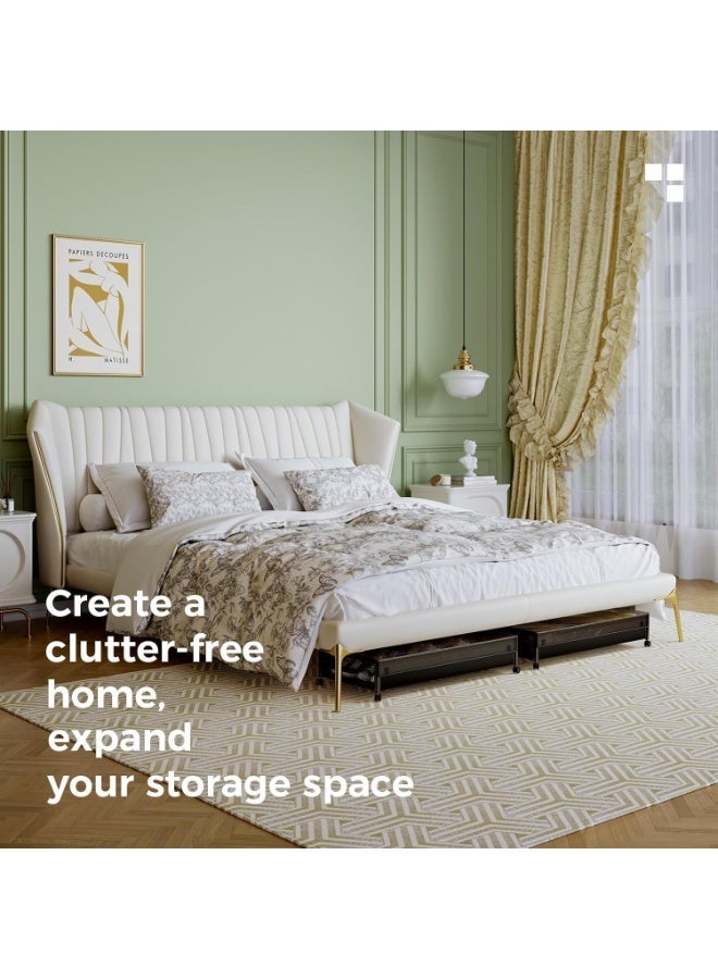 YOUWE7 60L Large Capacity Under Bed Storage with Wheels-Under Bed Storage Containers-Under Bed Storage DrawerBed Storage Organizer for Clothes, Blankets, Books, and Toys (2 Pack) - Image 2