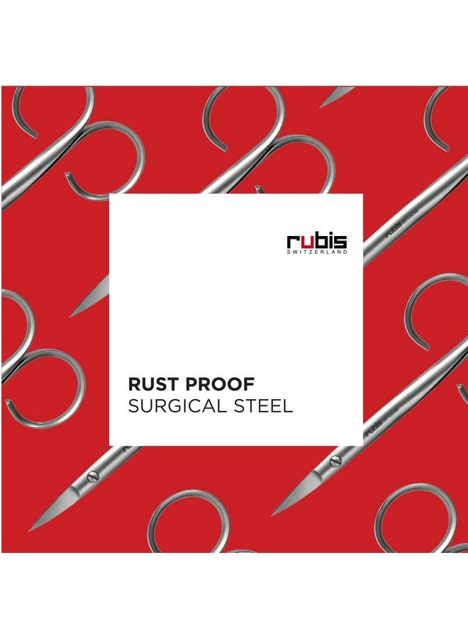 Rubis Sauro Stainless Steel Nail Scissors For Precise Toenails, 1F007, Made In Switzerland, Silver - Image 3