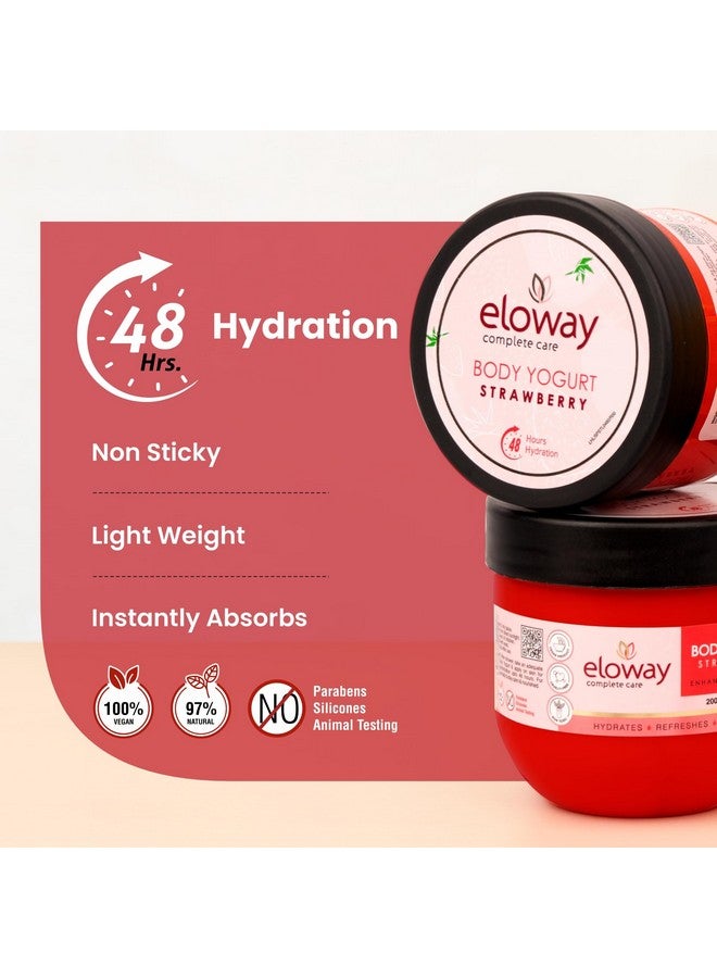 Eloway Body Yogurt/Body Butter, Strawberry Flavor (200G) - Non-Sticky||Body Cream For 48Hrs Moisturization || Body Butter For Dry Skin, Helpful Deeply Nourished, Moisturized & Glowing Skin - Image 3
