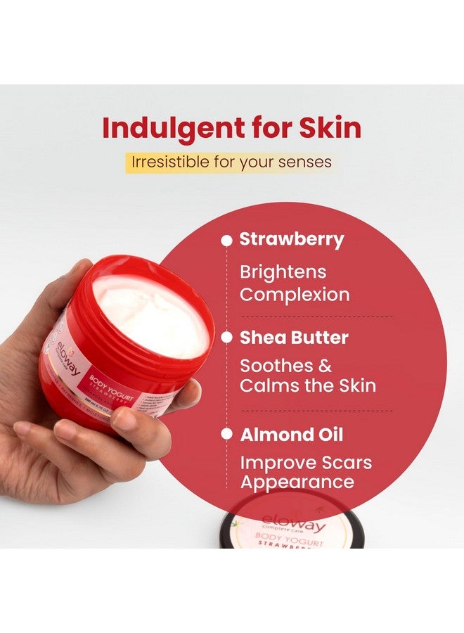 Eloway Body Yogurt/Body Butter, Strawberry Flavor (200G) - Non-Sticky||Body Cream For 48Hrs Moisturization || Body Butter For Dry Skin, Helpful Deeply Nourished, Moisturized & Glowing Skin - Image 2