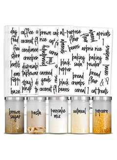 Excefore Home Organization Labels168PCS Food Label Stickers Preprinted Label Stickers for Kitchen Pantry Storage and Cleaning Water Oil Proof Pantry Label Stickers for Jars Canisters Boxes Bins (Black)  - Image 1