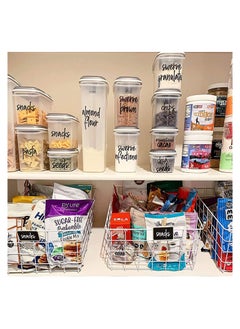 Excefore Home Organization Labels168PCS Food Label Stickers Preprinted Label Stickers for Kitchen Pantry Storage and Cleaning Water Oil Proof Pantry Label Stickers for Jars Canisters Boxes Bins (Black)  - Image 4