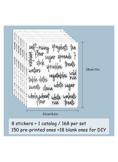 Excefore Home Organization Labels168PCS Food Label Stickers Preprinted Label Stickers for Kitchen Pantry Storage and Cleaning Water Oil Proof Pantry Label Stickers for Jars Canisters Boxes Bins (Black)  - Image 3
