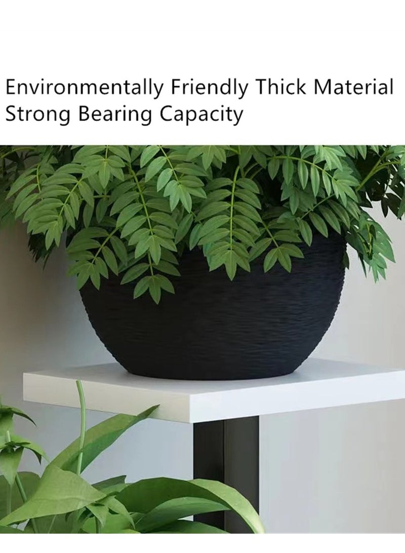 Kutis Flowers Pot Plant Flower Display Stand Painted Steel White/Black 83 x 35 x 23 Centimeter - Image 3