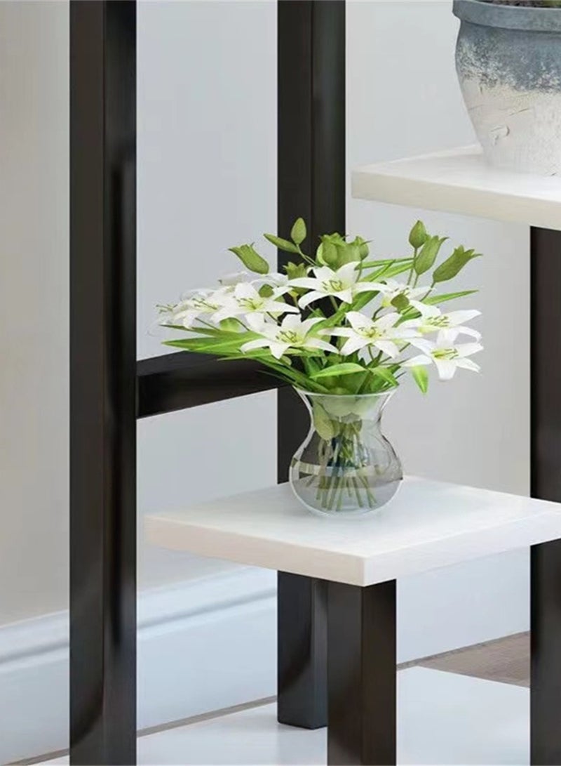 Kutis Flowers Pot Plant Flower Display Stand Painted Steel White/Black 83 x 35 x 23 Centimeter - Image 4